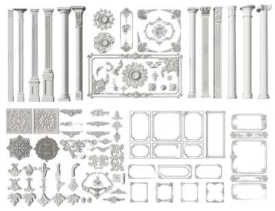 欧式古典雕花3D模型下载